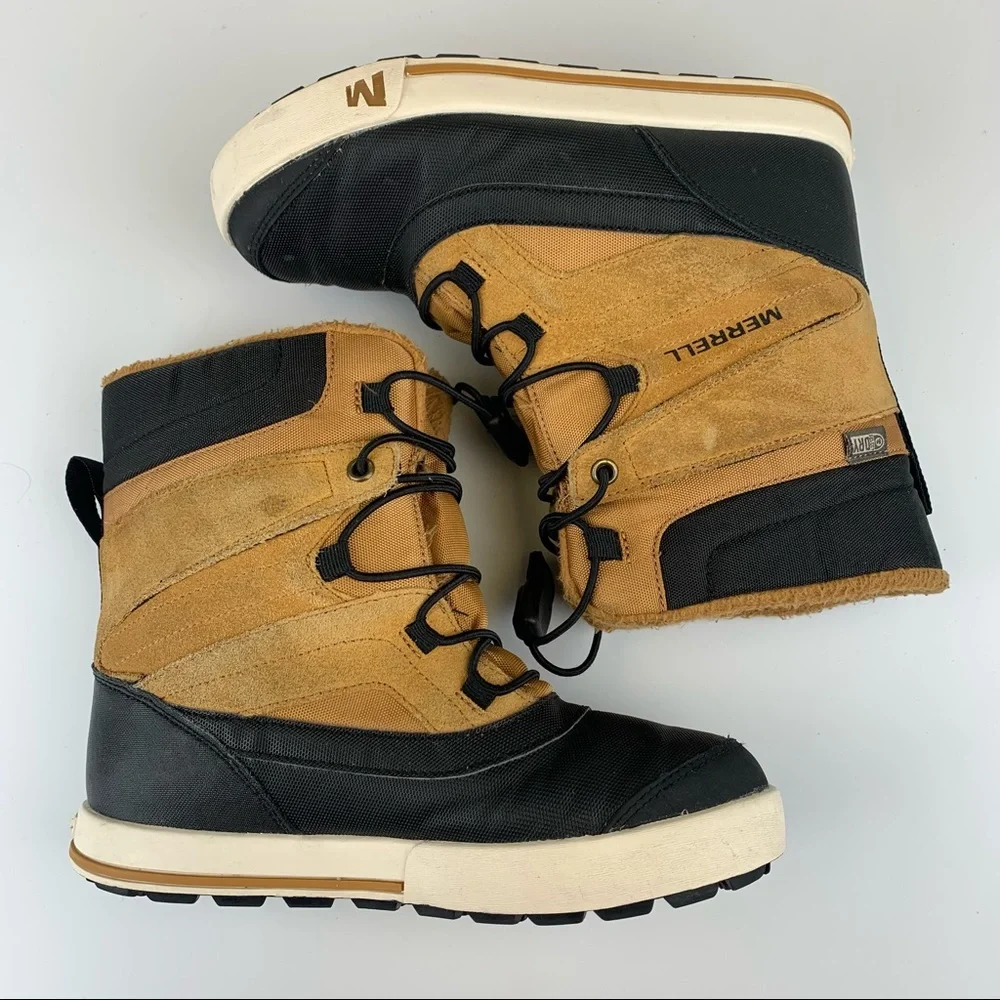 Merrell Snow Bank Boots 2.0 Waterproof Insulated Brown Quicklace Youth 2 - Picture 5 of 8